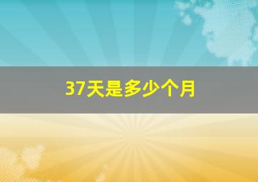 37天是多少个月