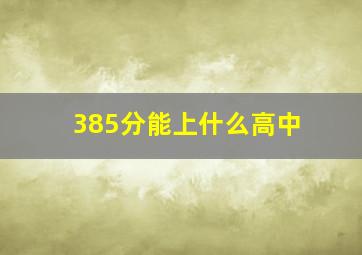 385分能上什么高中