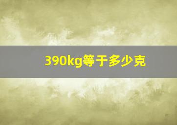 390kg等于多少克