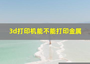 3d打印机能不能打印金属