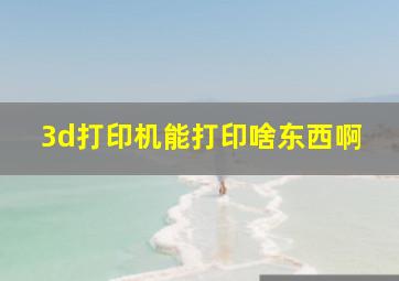 3d打印机能打印啥东西啊