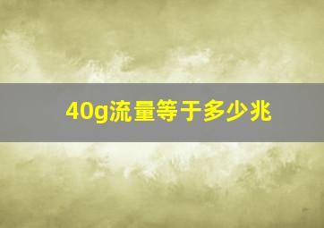 40g流量等于多少兆