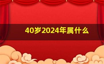 40岁2024年属什么