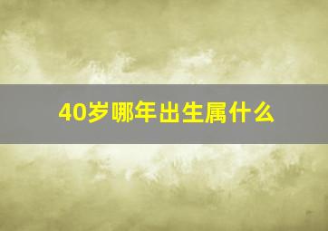 40岁哪年出生属什么