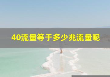 40流量等于多少兆流量呢