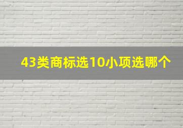 43类商标选10小项选哪个