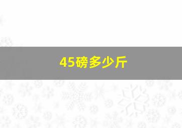 45磅多少斤