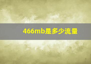 466mb是多少流量