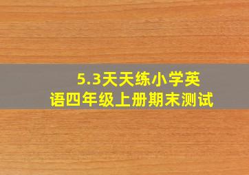 5.3天天练小学英语四年级上册期末测试