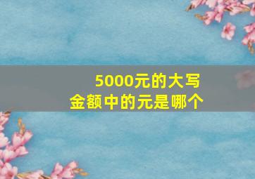 5000元的大写金额中的元是哪个