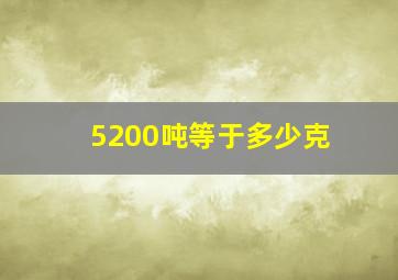 5200吨等于多少克