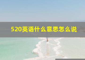 520英语什么意思怎么说