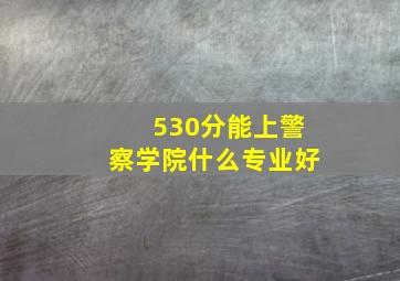 530分能上警察学院什么专业好