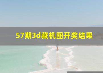 57期3d藏机图开奖结果