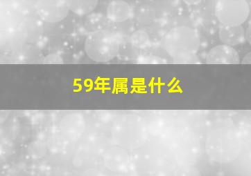 59年属是什么