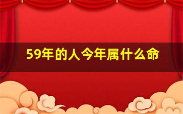 59年的人今年属什么命