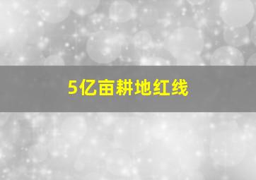 5亿亩耕地红线