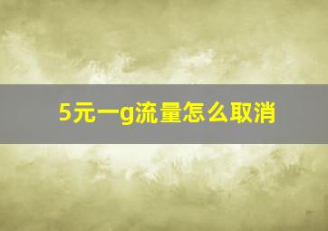 5元一g流量怎么取消