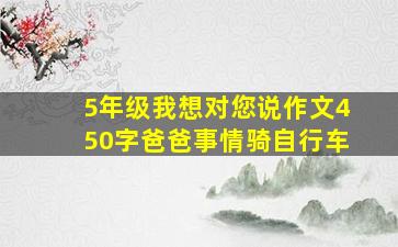 5年级我想对您说作文450字爸爸事情骑自行车