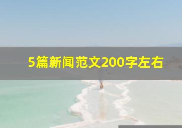 5篇新闻范文200字左右