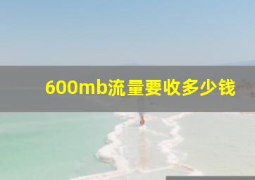 600mb流量要收多少钱