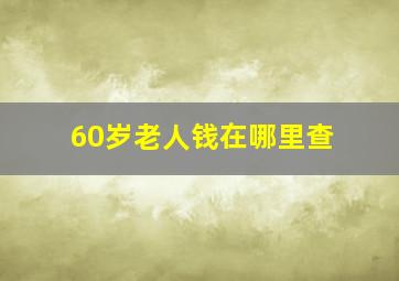 60岁老人钱在哪里查