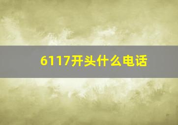 6117开头什么电话