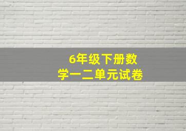 6年级下册数学一二单元试卷