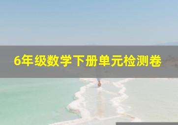 6年级数学下册单元检测卷