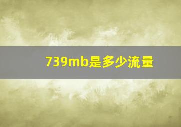 739mb是多少流量