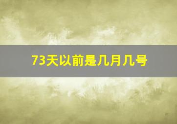 73天以前是几月几号