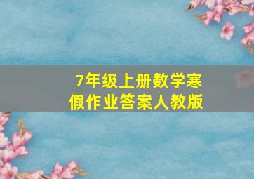 7年级上册数学寒假作业答案人教版