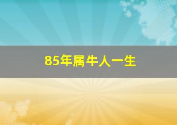 85年属牛人一生