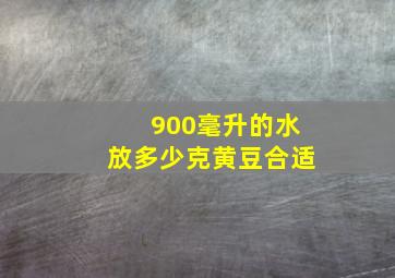 900毫升的水放多少克黄豆合适