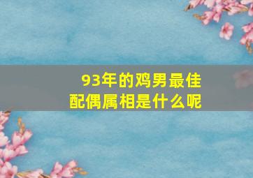 93年的鸡男最佳配偶属相是什么呢