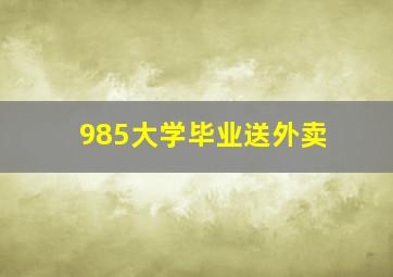 985大学毕业送外卖