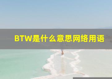 BTW是什么意思网络用语