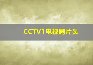 CCTV1电视剧片头