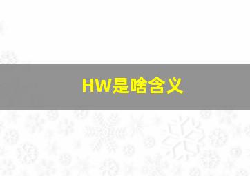 HW是啥含义