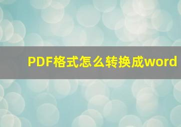 PDF格式怎么转换成word