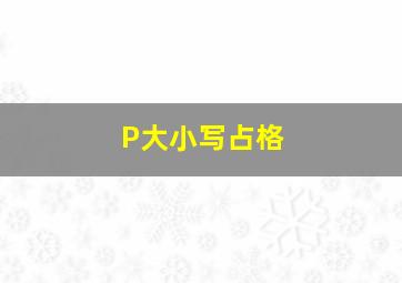 P大小写占格