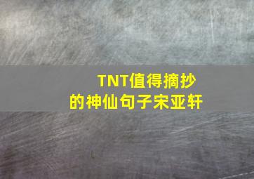 TNT值得摘抄的神仙句子宋亚轩