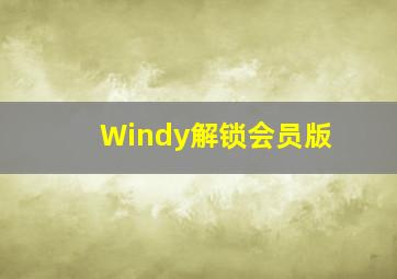 Windy解锁会员版