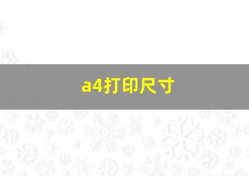 a4打印尺寸