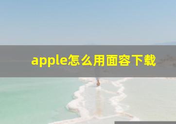 apple怎么用面容下载