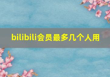 bilibili会员最多几个人用