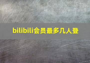 bilibili会员最多几人登