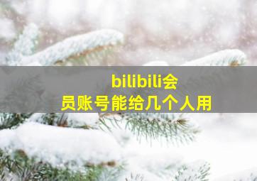 bilibili会员账号能给几个人用