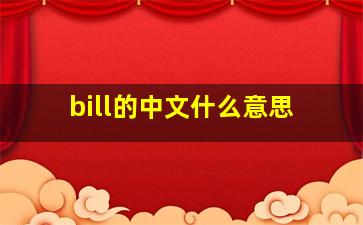 bill的中文什么意思