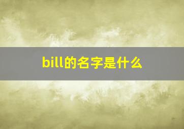 bill的名字是什么